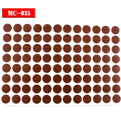 96Pcs 15mm Wood Furniture Screw Cap Covers | Self-Adhesive Hole Stickers for Desk Cabinets