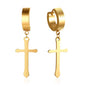 Stainless Steel Cross Earrings for Men | Religious Stud Earrings