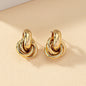 Obega Gold SIlver Color Knot Hoop Earring For Women Shiny Plating Trendy Earring Stud Cute Daily Wear Jewelry