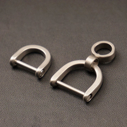 Titanium D Ring Key Shackle | U Shape Horseshoe Clasp for Car Key Fob and DIY Leather Key Organizer