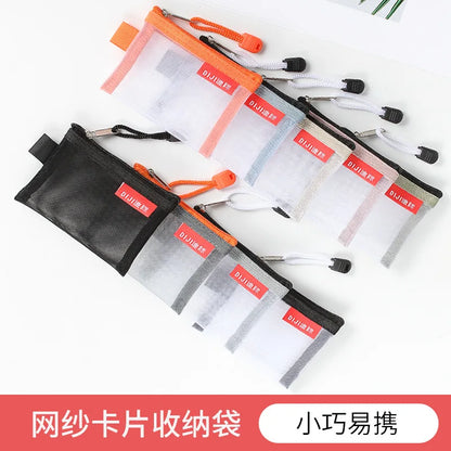 Mini Mesh Zipper Card Pouch | Transparent ID and Credit Card Storage Bag