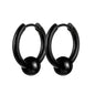 Vintage Punk Stainless Steel Stud Earrings for Men Women | 1 Pair Black Earrings Set