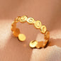 Stainless Steel Rings Simpler Geometric Fashion Vintage Fine Adjustable Open Rings For Women Jewelry Weddings Gifts New Trendy