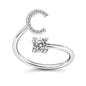 LATS Zircon Initial A-Z Letter Rings for Women Girl Adjustable Opening Ring Name Alphabet Female Wedding Fashion Jewelry Gift