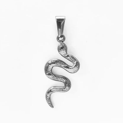 Stainless Steel Snake Pendant Necklace - 18K Gold Plated Simple Design dijes de acero inoxidabl, Animal Jewelry for Men & Women