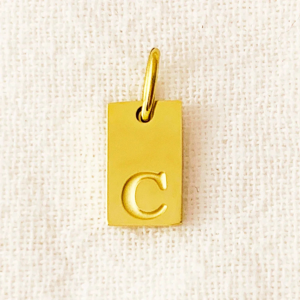 SUNIBI Alphabet Charm Pendant for Necklaces Stainless Steel Jewelry DIY Engraved Lettering Accessories Women's Fashion Jewelry