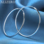 ALIZERO 925 Sterling Silver Earrings Simple Round Circle Hoop Earrings For Woman Fashion Wedding Engagement Charm Jewelry Gifts