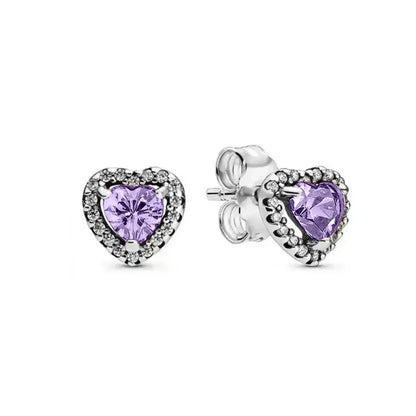 Christmas Gift Hot Selling 925 Silver Blue Stone Flower Stud Earrings Fit Women's Festival Exquisite Charm Jewelry Gifts