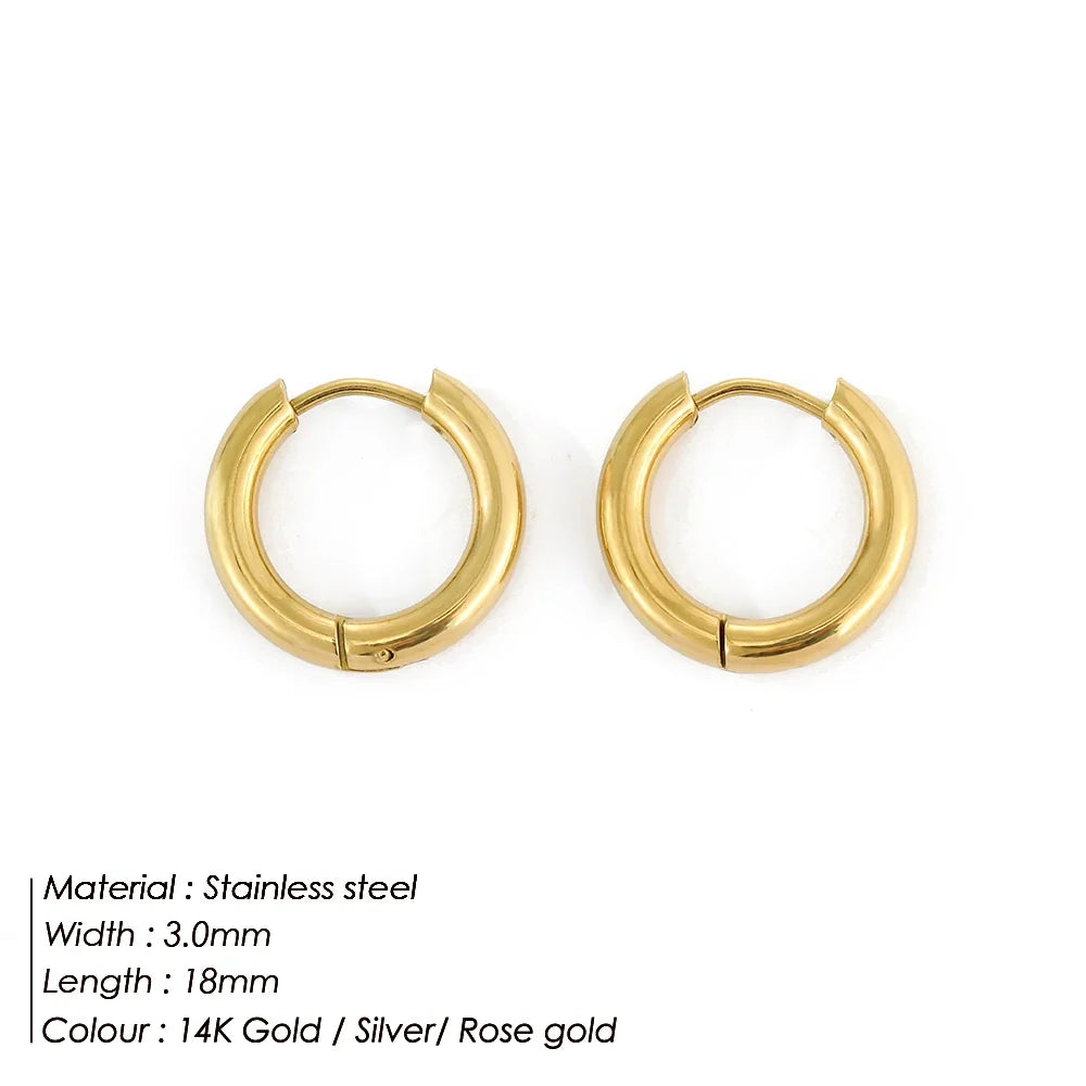 Minimalist Stainless Steel Round Earrings for Women Trendy Geometric Drop Statement Earrings Party Fashion Jewelry Gift