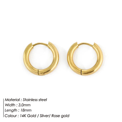 Minimalist Stainless Steel Round Earrings for Women Trendy Geometric Drop Statement Earrings Party Fashion Jewelry Gift