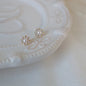 14k Gold Zircon Pearl Twist Stud Earrings | Luxury Women's Jewelry