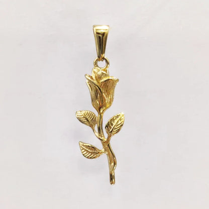 New Gold Plated Rose Flower Pendant Necklace Simple Vintage Clavicle Chain Stainless Steel Necklace for Men Women Jewelry Gifts