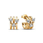 European New Cross Sunflower Gold Color Stud Earrings, Fit Women's Festival Exquisite Charm Jewelry Gifts  925 Silver