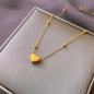 Stainless Steel Simple Fashion Heart Clavicle Chain Necklace For Women Elegant Romantic Choker Pendant Necklaces Jewelr