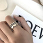VENTFILLE 925 Sterling Silver Geometric Multilayer Round Bead Ring | Fashion Punk Temperament Jewelry