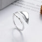 925 Sterling Silver Smooth Surface Leaf Rings For Women Couple Engagement Jewelry Accessories Wholesale Argent 925 Jewellery