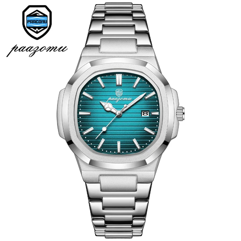 Fashion Men's Watches Business Stainless Steel Quartz Wrist Watch Calendar Date Male Casual Sports Luminous Clock