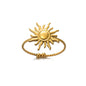 Stainless Steel Exaggerated Big Flower Rings For Women Gold Color Sunflower Finger Ring Female Fashion Aesthetic Jewelry Gift