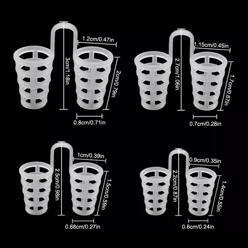 Silicone Anti Snore Nasal Dilators 4/8 Pack | Snoring Nose Clip for Better Sleep
