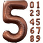 40 Inch Foil Number Balloon Set | Brown Birthday Party Decoration