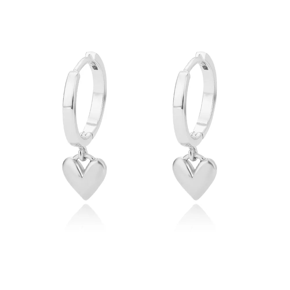 Zircon Heart Pendientes Earring For Women Stainless Steel Gold Color Piercing Earring 2025 Trend Jewelry aretes Accesorios mujer