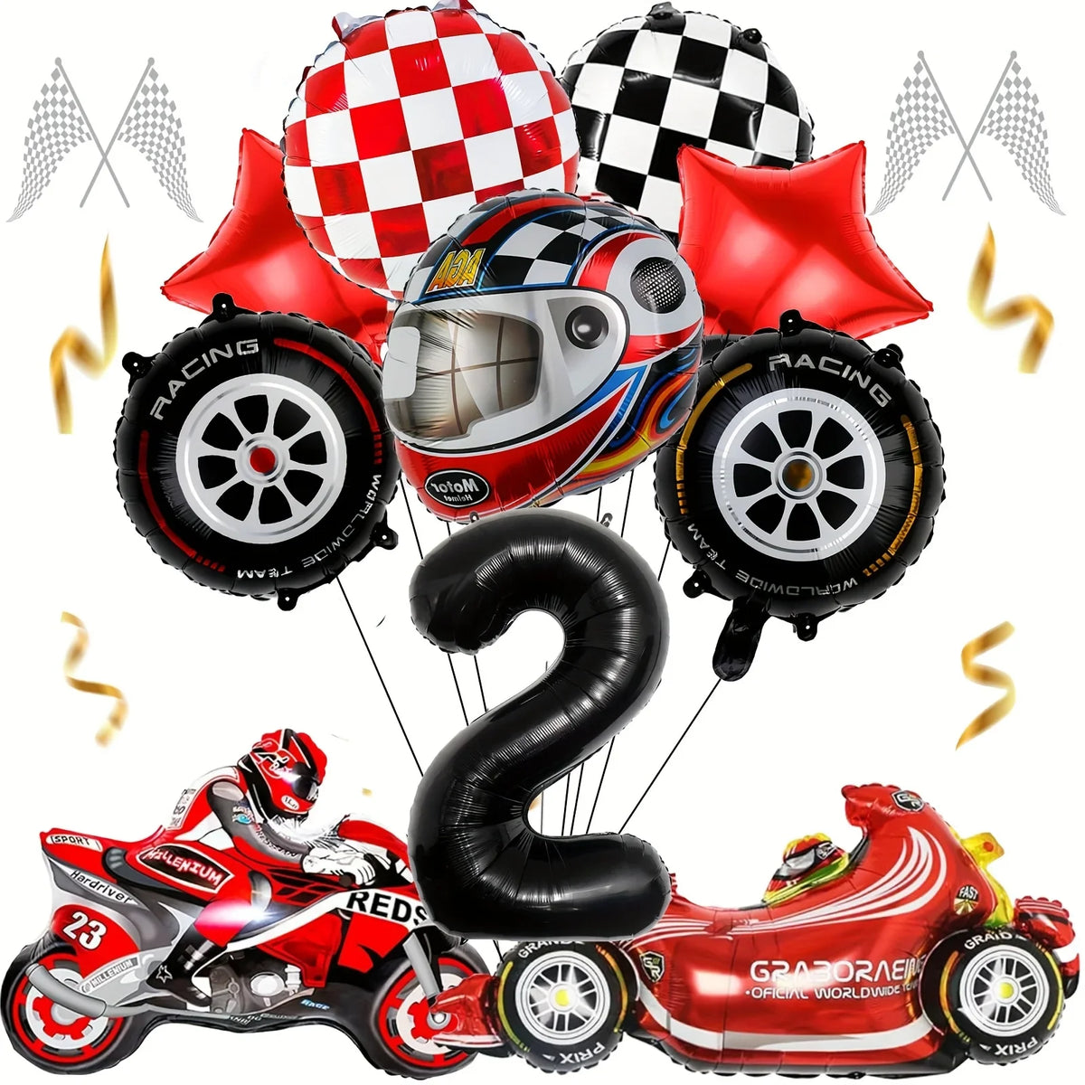 12pcs Racing Car Balloon Birthday Set | Party Decor for Boys