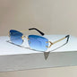 Rimless Square Sunglasses | Vintage Gradient UV400 Shades