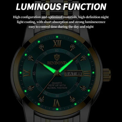 New Gifts Casual Business Diamond Clock Men Luxury Watch Automatic Watches Mens Fashion Quartz Wristwatches Gold Reloj Hombre