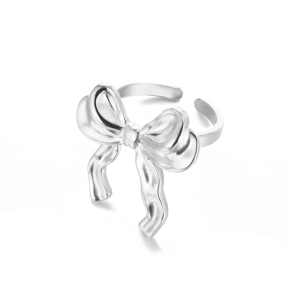Stainless Steel Exaggerated Big Flower Rings For Women Gold Color Sunflower Finger Ring Female Fashion Aesthetic Jewelry Gift