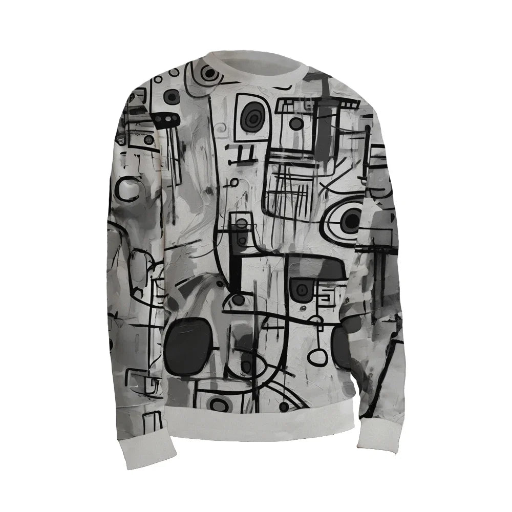 Graffiti Men's Street 3D Printed Pullover Sweatshirt Holiday Vacation Going out Sweatshirts Yellow Purple Crew Neck Print Hoodie