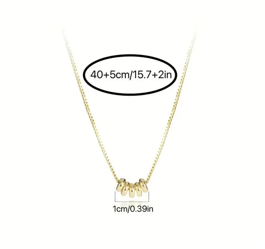 Minimalist Gold Color Stainless Steel Necklace for Women Classic Thin Chains Metal Beads Neck Jewelry