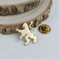 New upright lion men's lapel pin, 316L stainless steel gold-plated badge, black brooch for suit accessories, gift for father