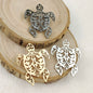 Creative punk style hollow fun turtle stainless steel gold-plated 18K brooch, black suit accessories, wedding matching set