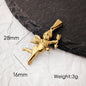 Vintage Stainless Steel Cupid Charm Pendant Necklace Waterproof 18K Gold Plated Necklace Unisex Jewelry Gift
