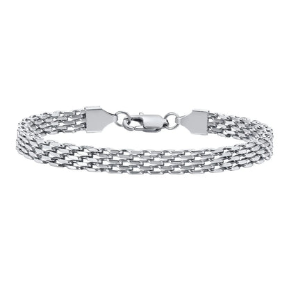 Stainless Steel Mesh Link Chain Bracelet | Unisex Italian Chain Jewelry Gift