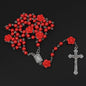 Catholic Rosary Beads Rosary Necklace Christian Praying 6MM Pearl Beads Long Y Chain Cross Pendant For Women Religiou Jewelry