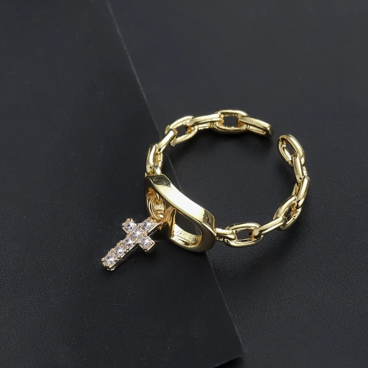 Star Diamond Letter Cd Ring Niche Design Pendant Trendyy Daily Versatile Women's Ring New Open Adjustable Ring