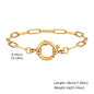 Vnox Square Chain Bracelet | Gold Stainless Steel Round Bubble Link Jewelry for Women