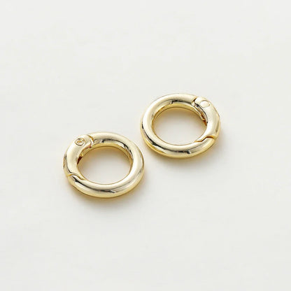 5Pcs 20mm 14K 18K Gold Plated O Ring Spring Clasps Openable Round Keychain Hook Charms Pendants Connector For DIY Jewelry Making