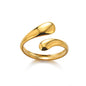 Cute Cat Claw Open Rings For Women Stainless Steel Gold Color Temperament Animal Finger Ring 2025 New Fashion Couple Jewelry