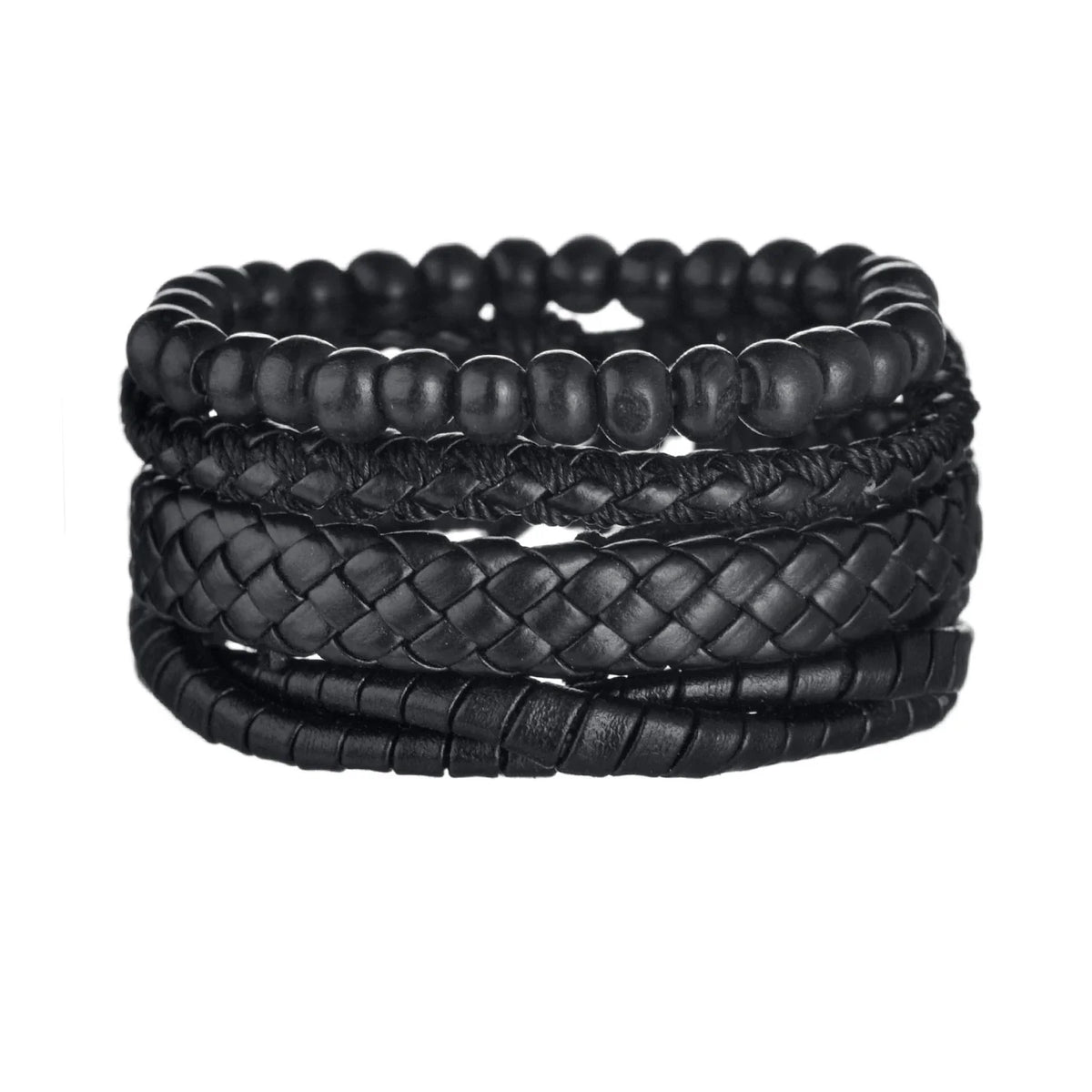 MeMolissa New Fashion Braided Wrap Leather Bracelets for Men High Quality Vintage Charm Wood Beads Ethnic Tribal Wristbands