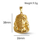 18K Gold Plated Stainless Steel Jesus Pendant - Classic Hip Hop Style, Ideal Men's Gift for Daily Wear