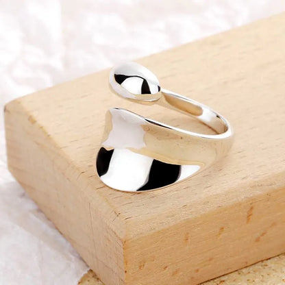 925 Sterling Silver Geometry Adjustable Rings for Women | Engagement Luxury Jewelry Gift