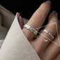 925 Sterling Silver Frosting Geometry Ring | Textured Wide Band for Women