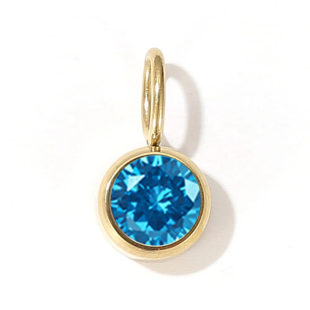 12 Color Birthstone Pendant Month Zirconia for Necklace Color Stone DIY Charms Accessories Birthday Gift Jewelry