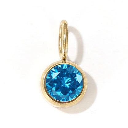 12 Color Birthstone Pendant Month Zirconia for Necklace Color Stone DIY Charms Accessories Birthday Gift Jewelry