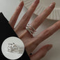 VENTFILLE 925 Sterling Silver Geometric Multilayer Round Bead Ring | Fashion Punk Temperament Jewelry