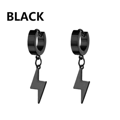 Punk Stainless Steel Stud Earrings Set | Unisex Hip Hop Piercing Jewelry