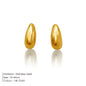 SUNIBI Stainless Steel Stud Earring for Women Gold Color Silver Color Simple Earrings Wives Smooth Thick Hoop Fashion Jewelry