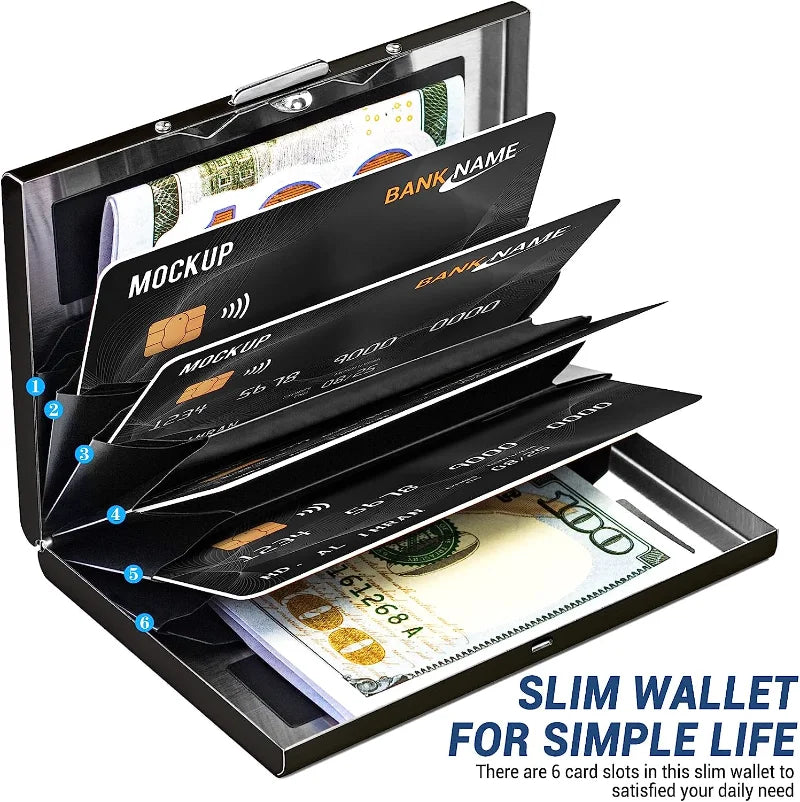 RFID Blocking Credit Card Holder | Slim Metal Wallet